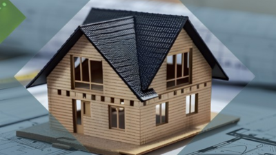 Ein Haus auf einem Bauplan